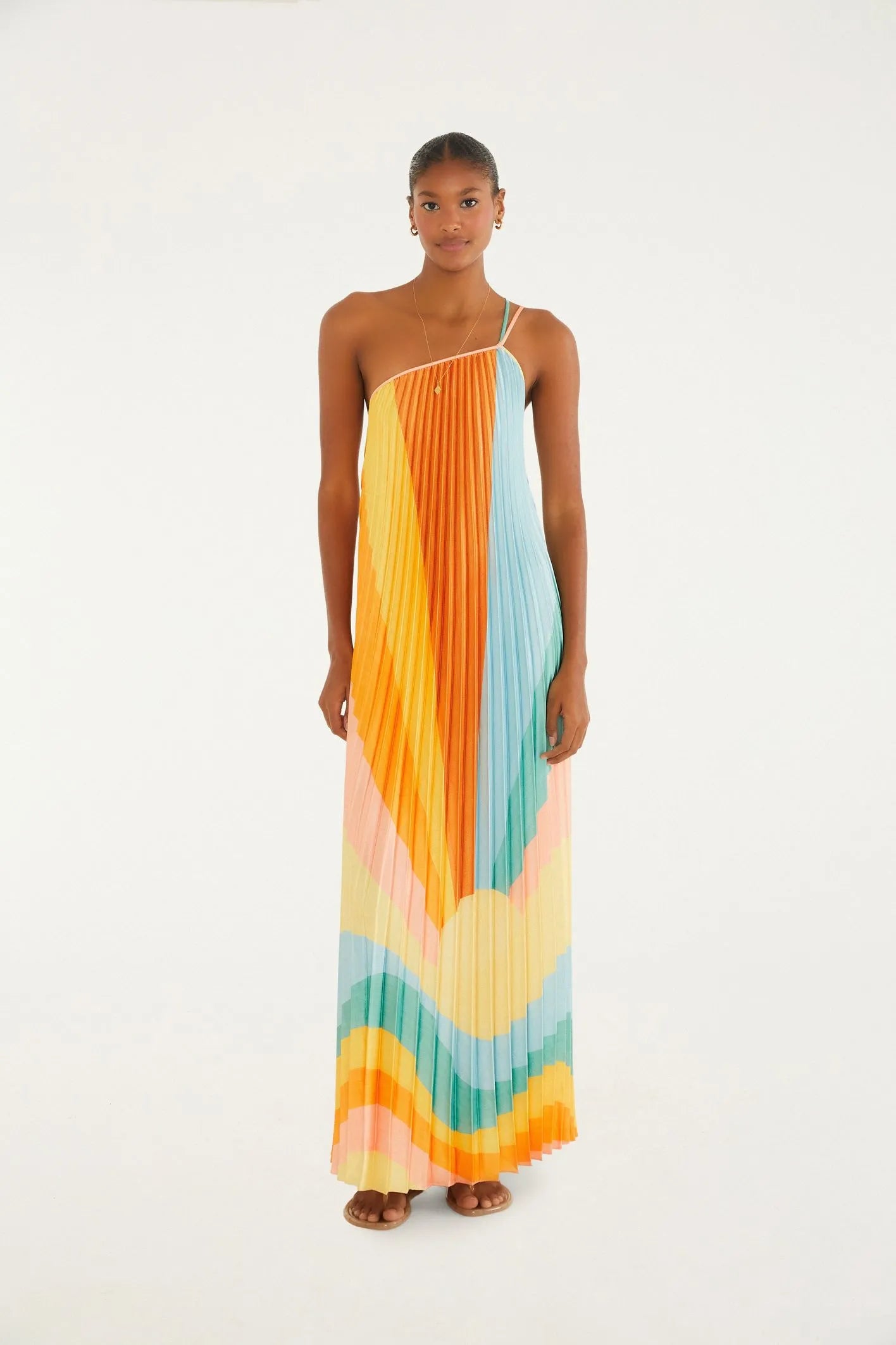 Maxi Vestido Plissado Paisagem Carioca