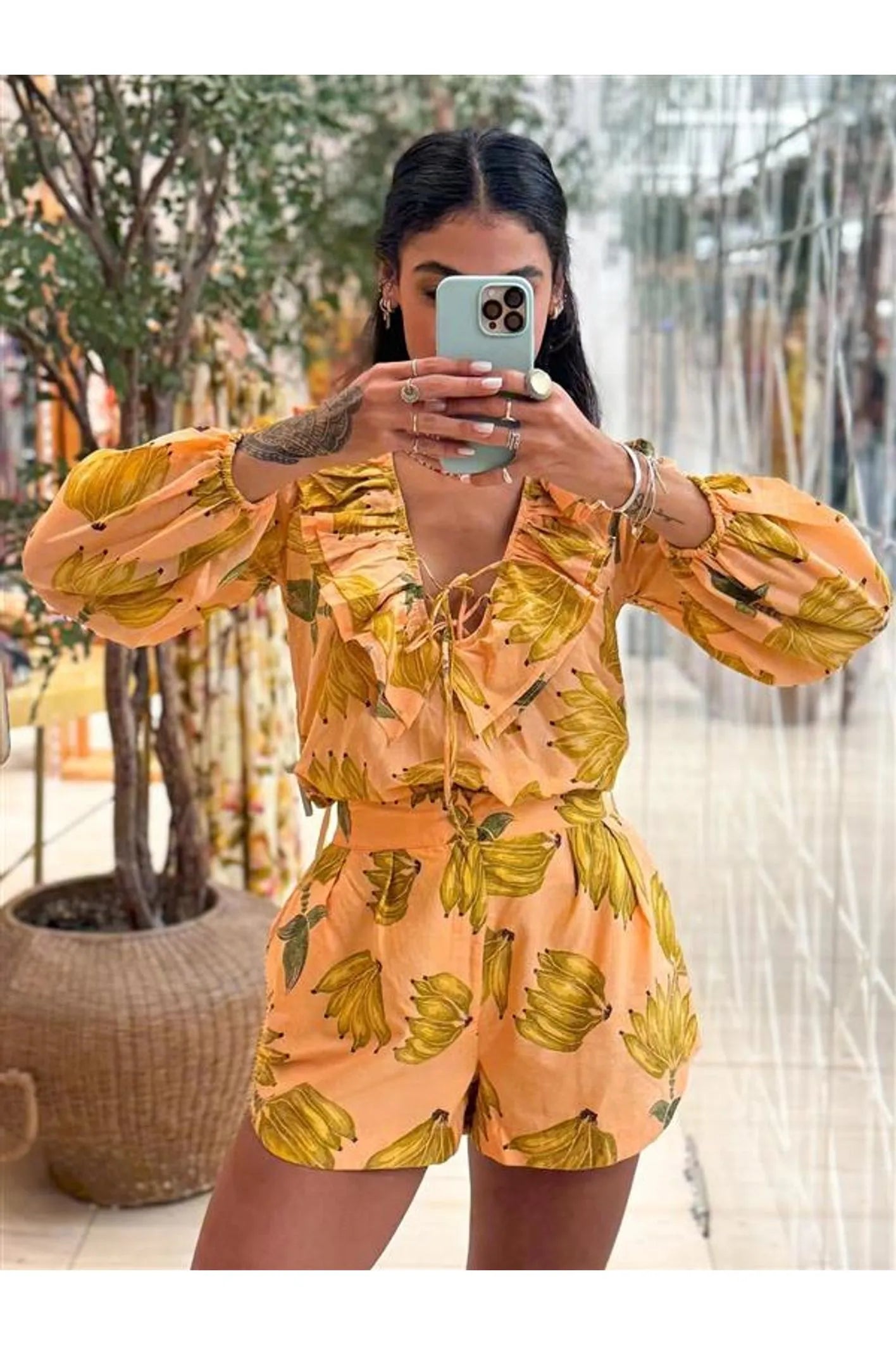 Short Estampado Banana Prata