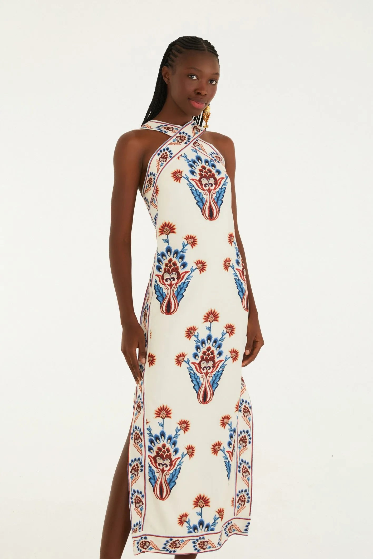 Midi Vestido Estampado Indra