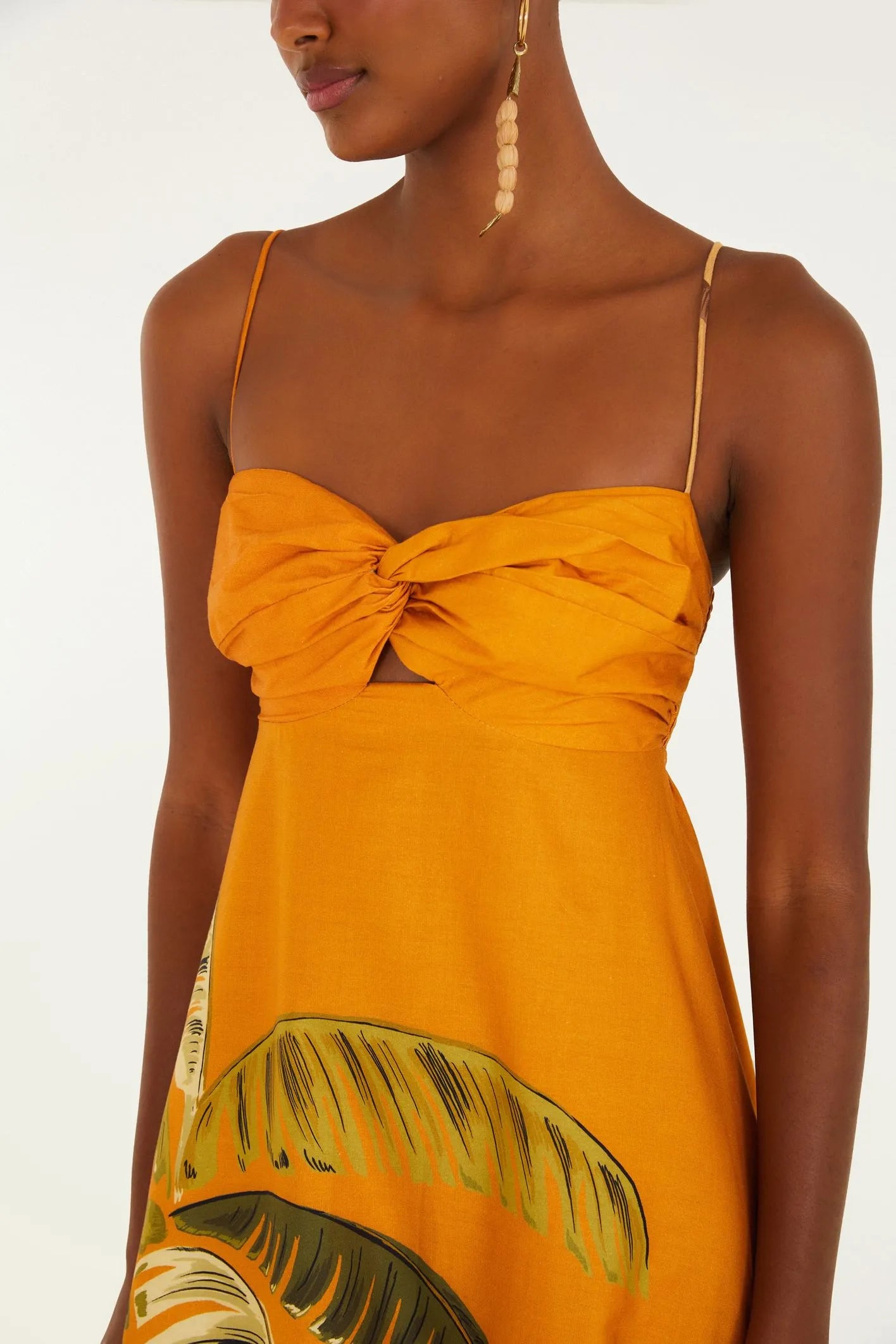 Midi Vestido Itacare Coqueiro Laranja