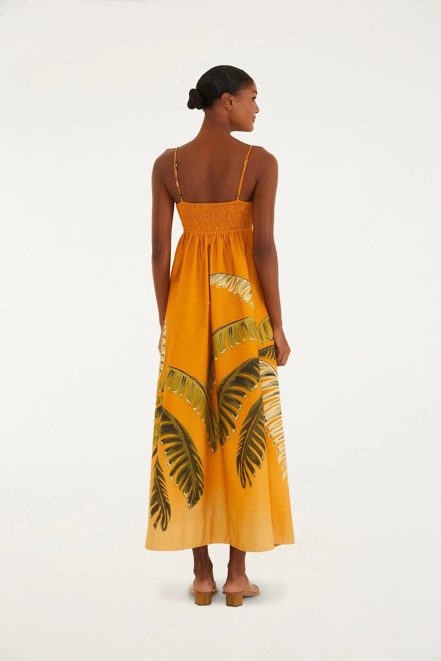 Midi Vestido Itacare Coqueiro Laranja