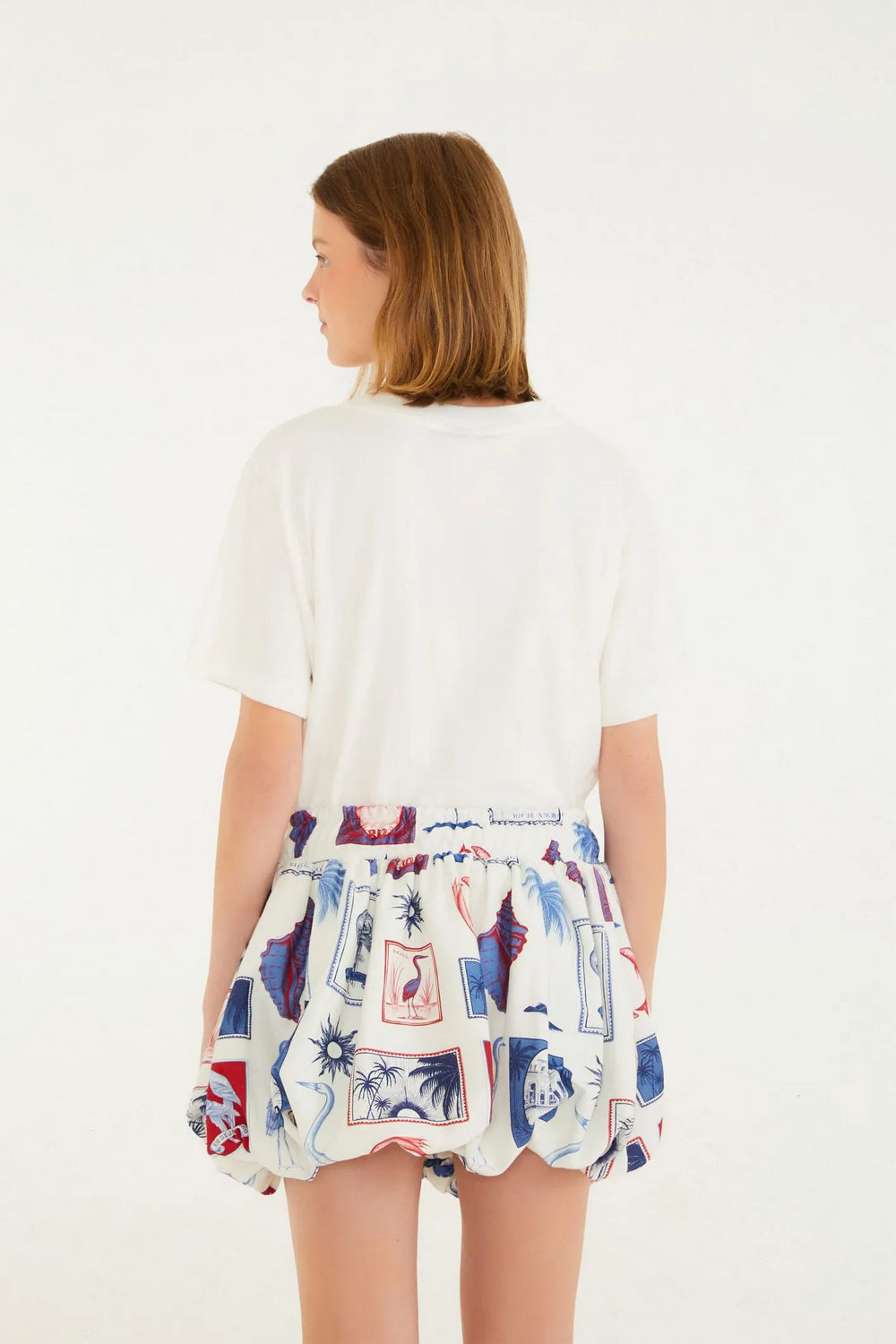 Mini Falda Balone Moletom Tropical Vinta