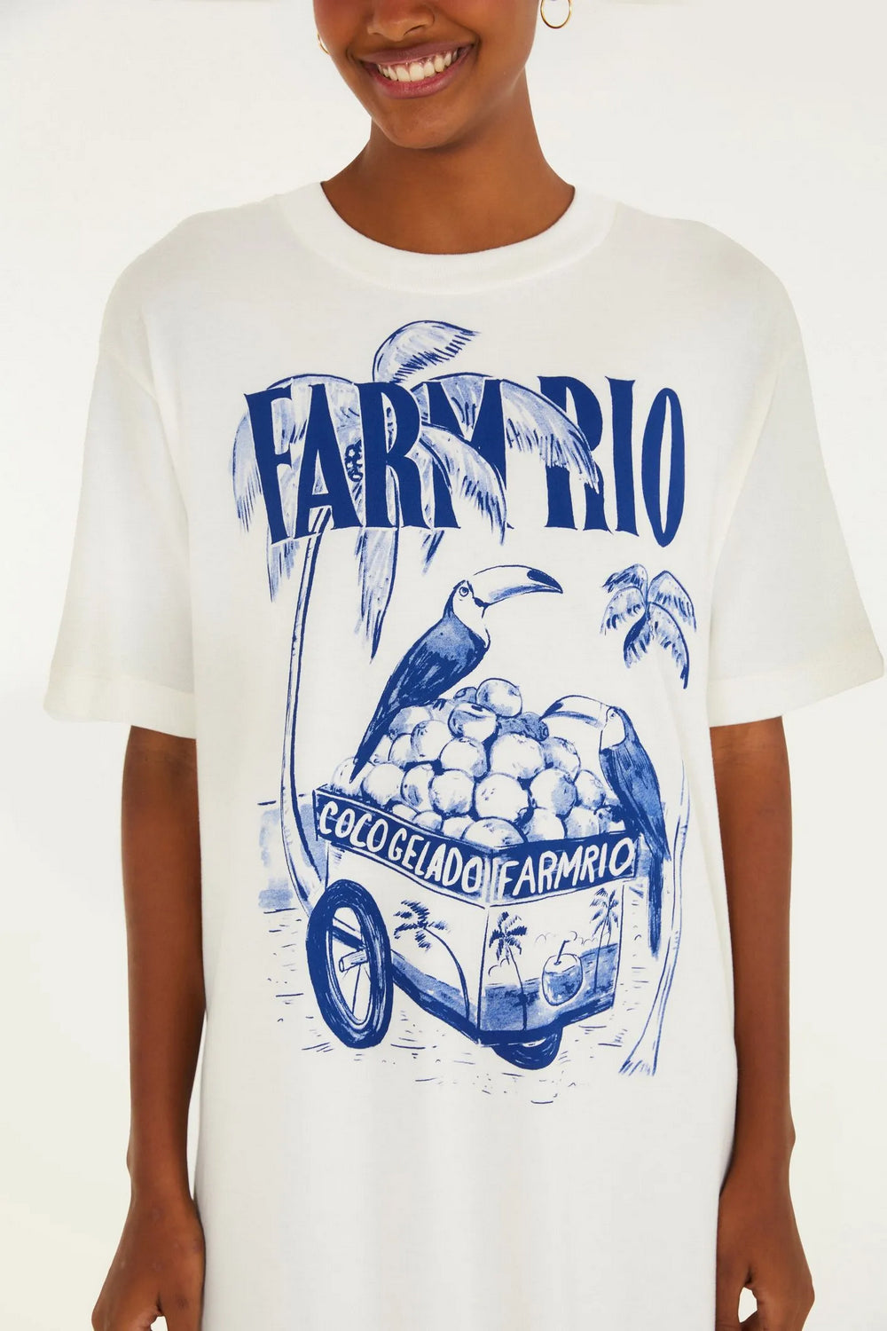 Midi Vestido Coco Gelado Azul