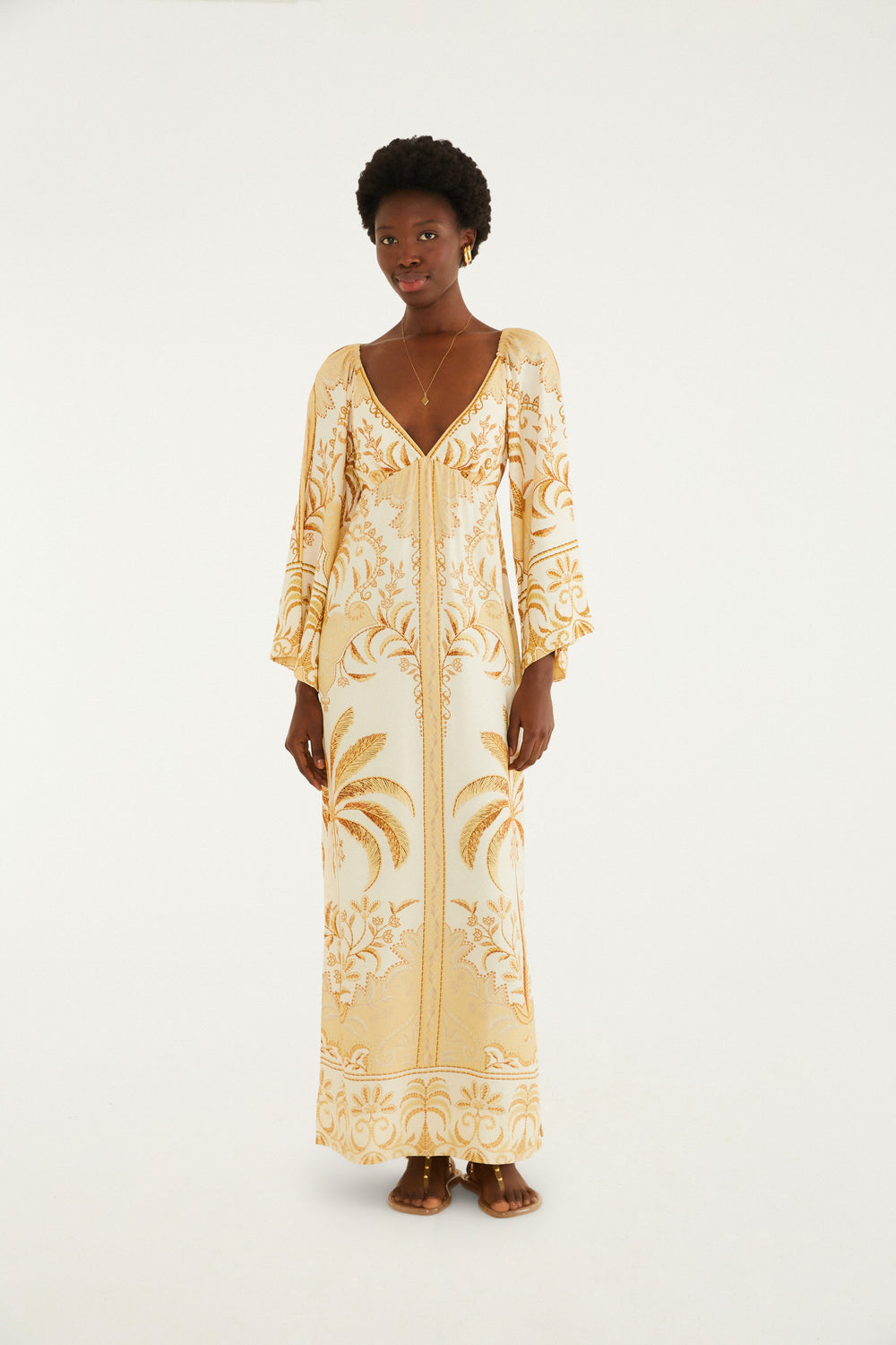 Maxi Vestido Paisagem Tropical