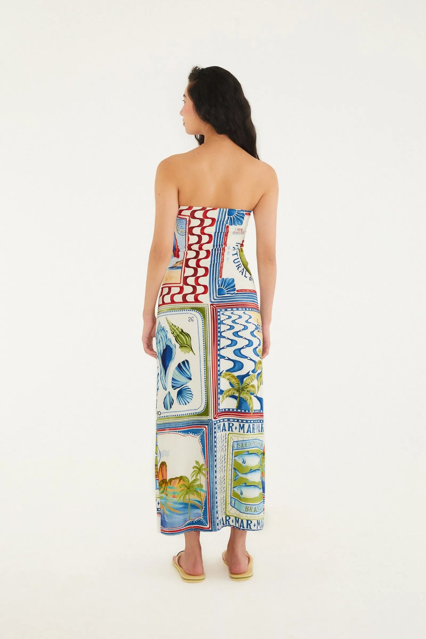 Midi Vestido Sem Alca Selo Praiano