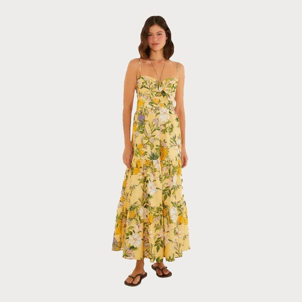 Maxi Vestido Passaro De Flor