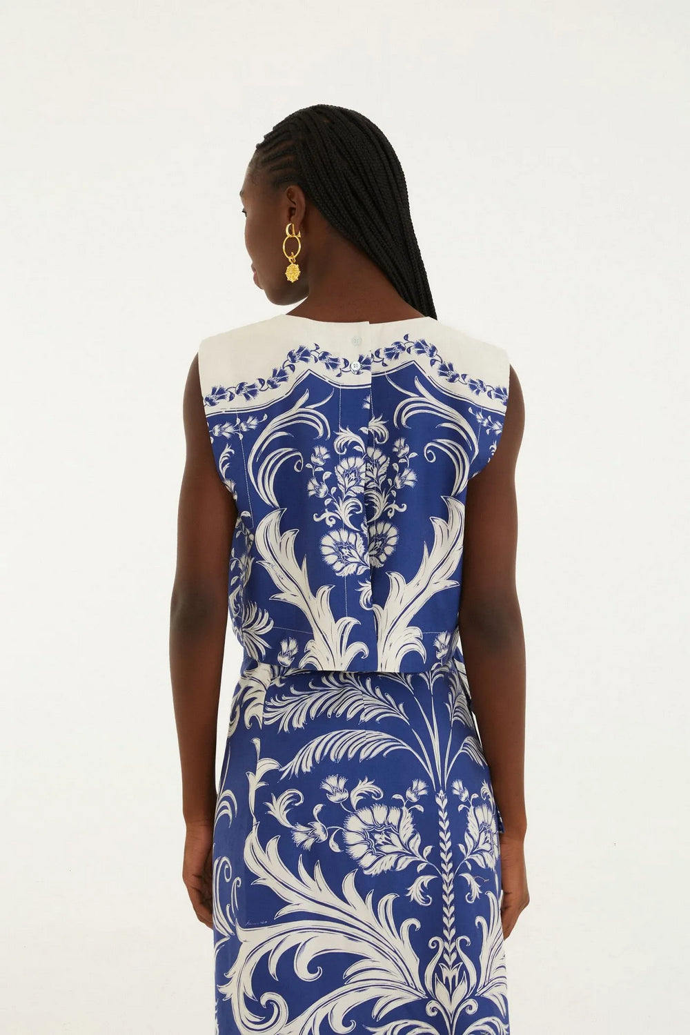 Blusa Quadrada Estampada Santorini
