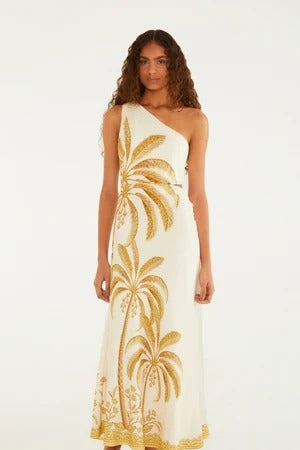 Maxi Vestido Ombro So Paisagem Tropical