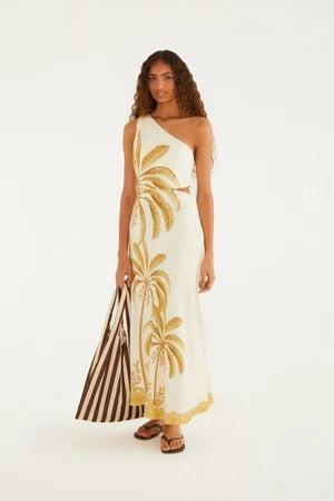 Maxi Vestido Ombro So Paisagem Tropical