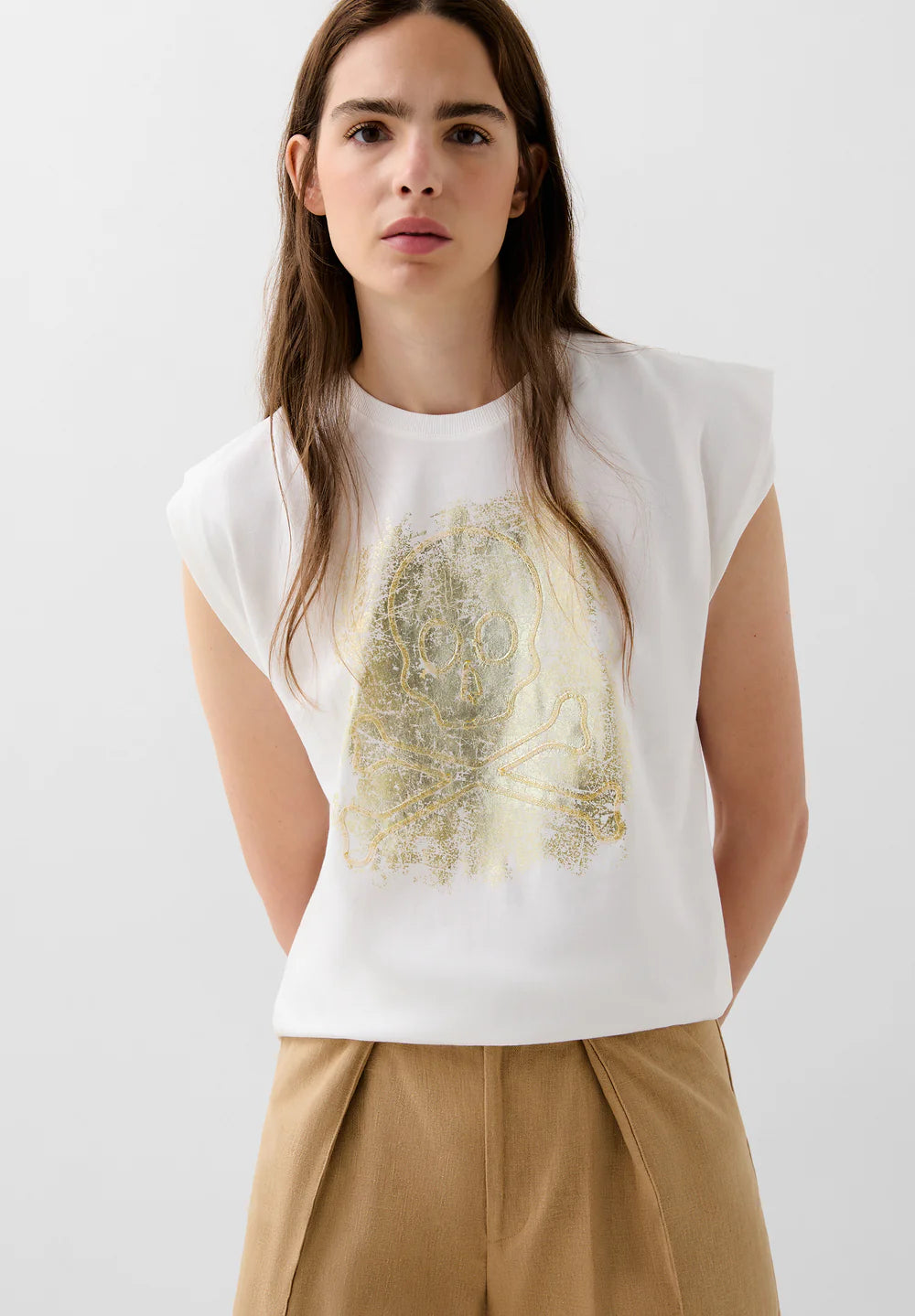 Camiseta Foil Emb Skull Tee