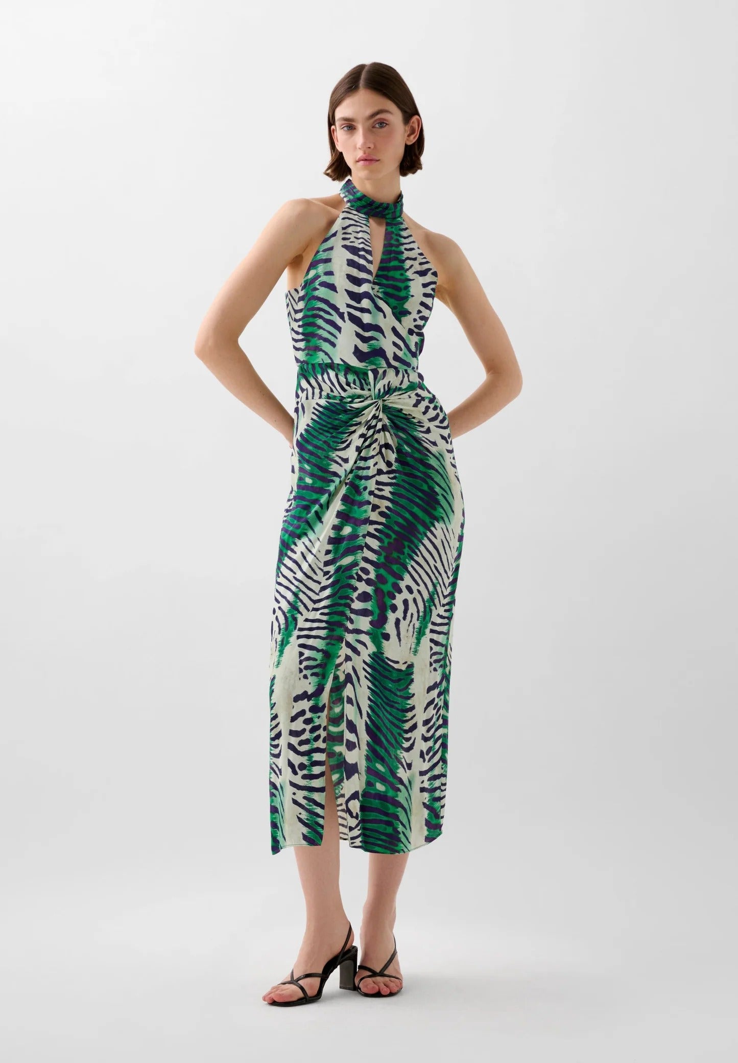 Maxi Vestido Halter Drapeado