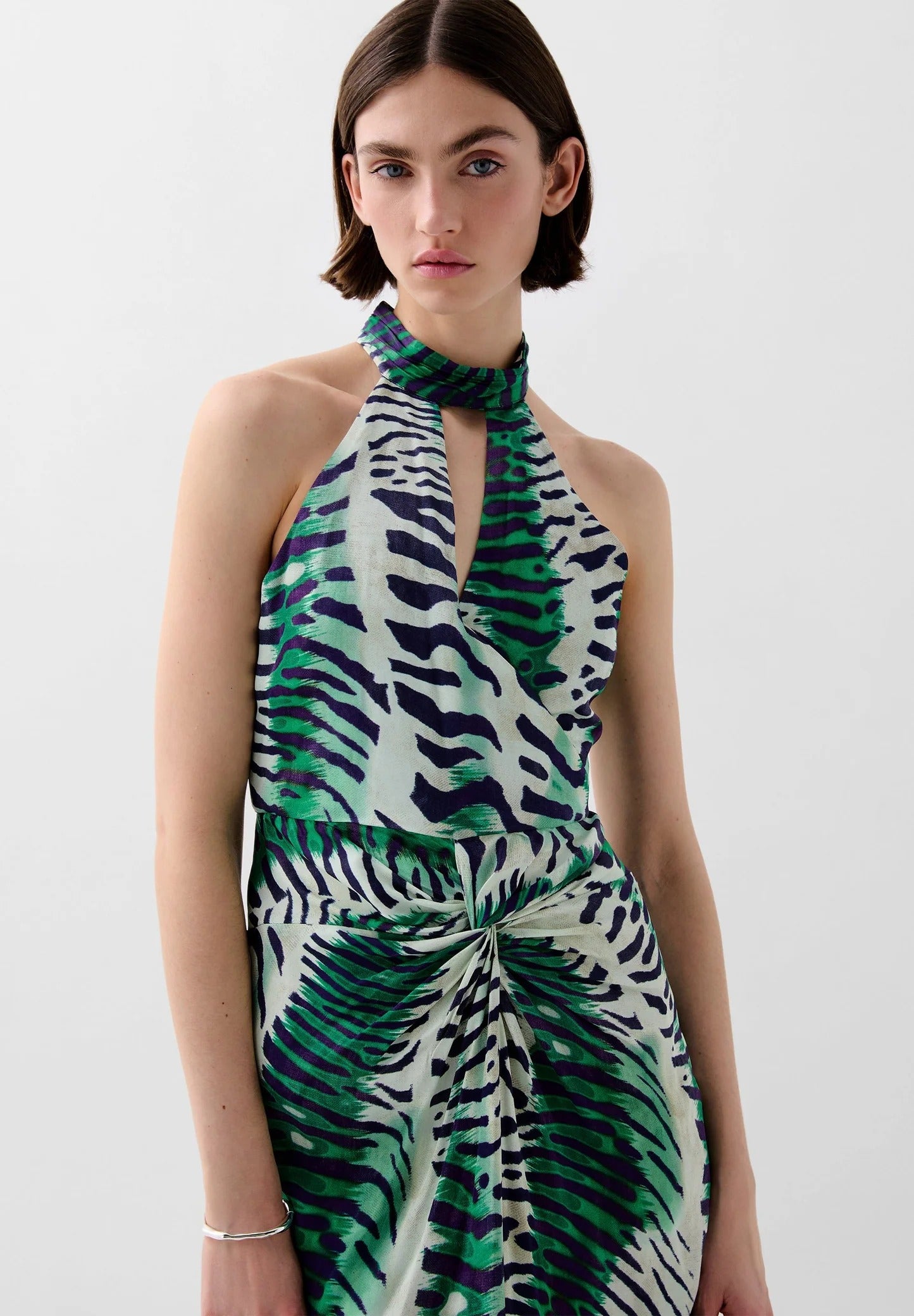Maxi Vestido Halter Drapeado