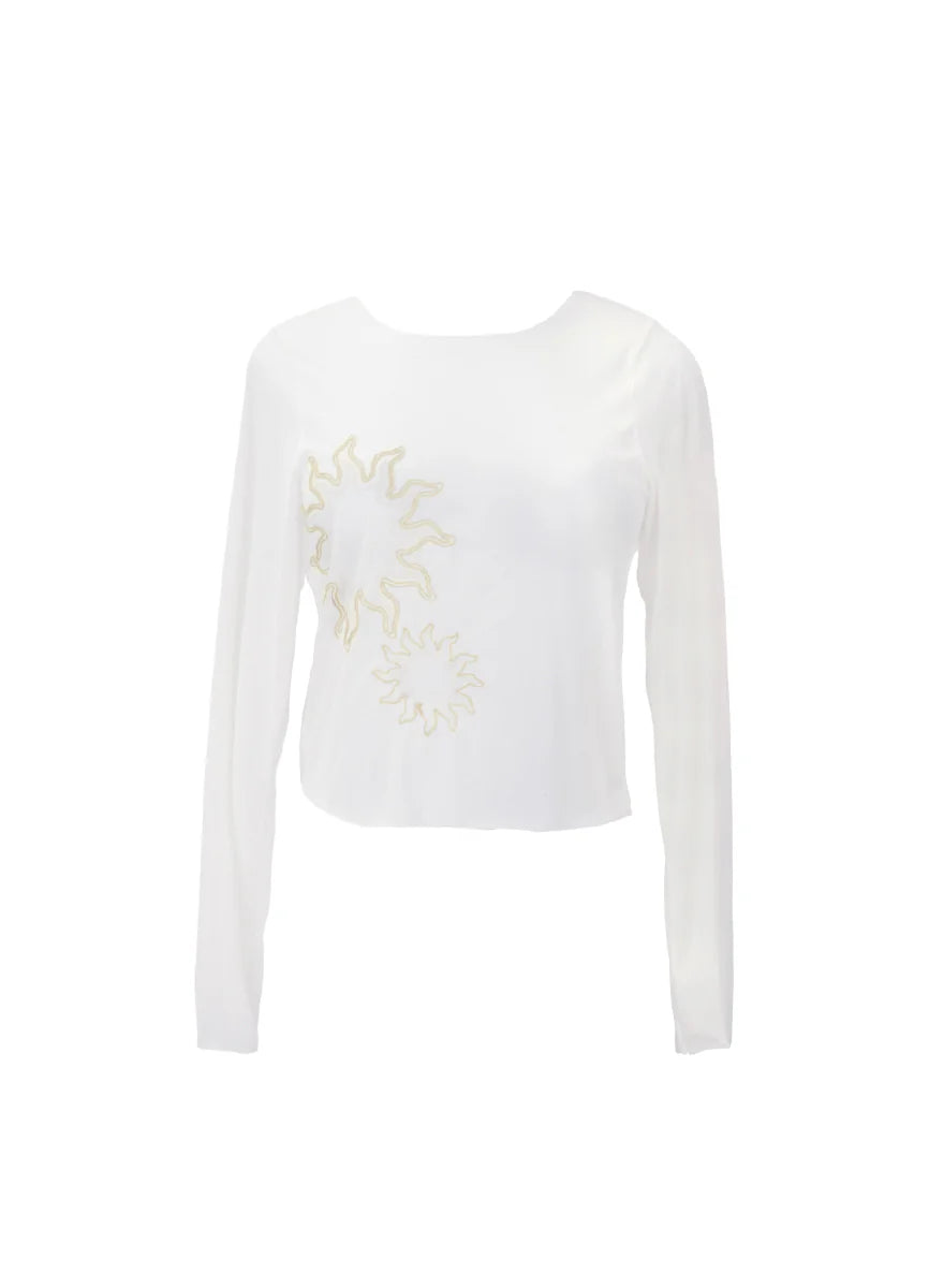 Blusa Mesh Carlota Solid Crystal Shore