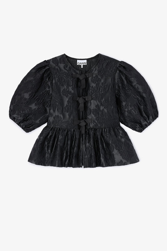 Blusa Satin Cloque Peplum