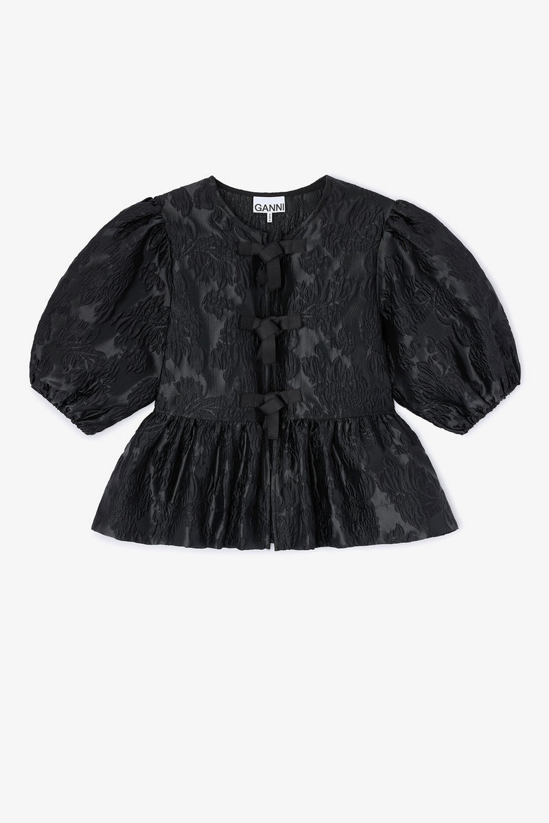 Blusa Satin Cloque Peplum