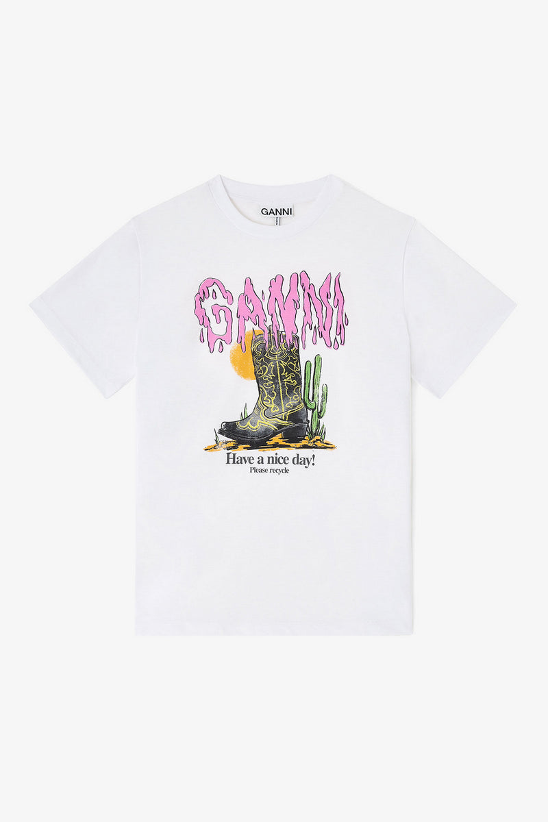 T-Shirt Basic Cotton Boots Print