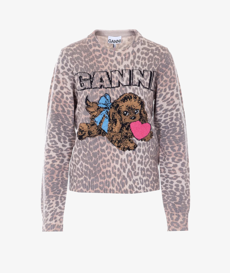 Sweater Puppy Graphic Wool