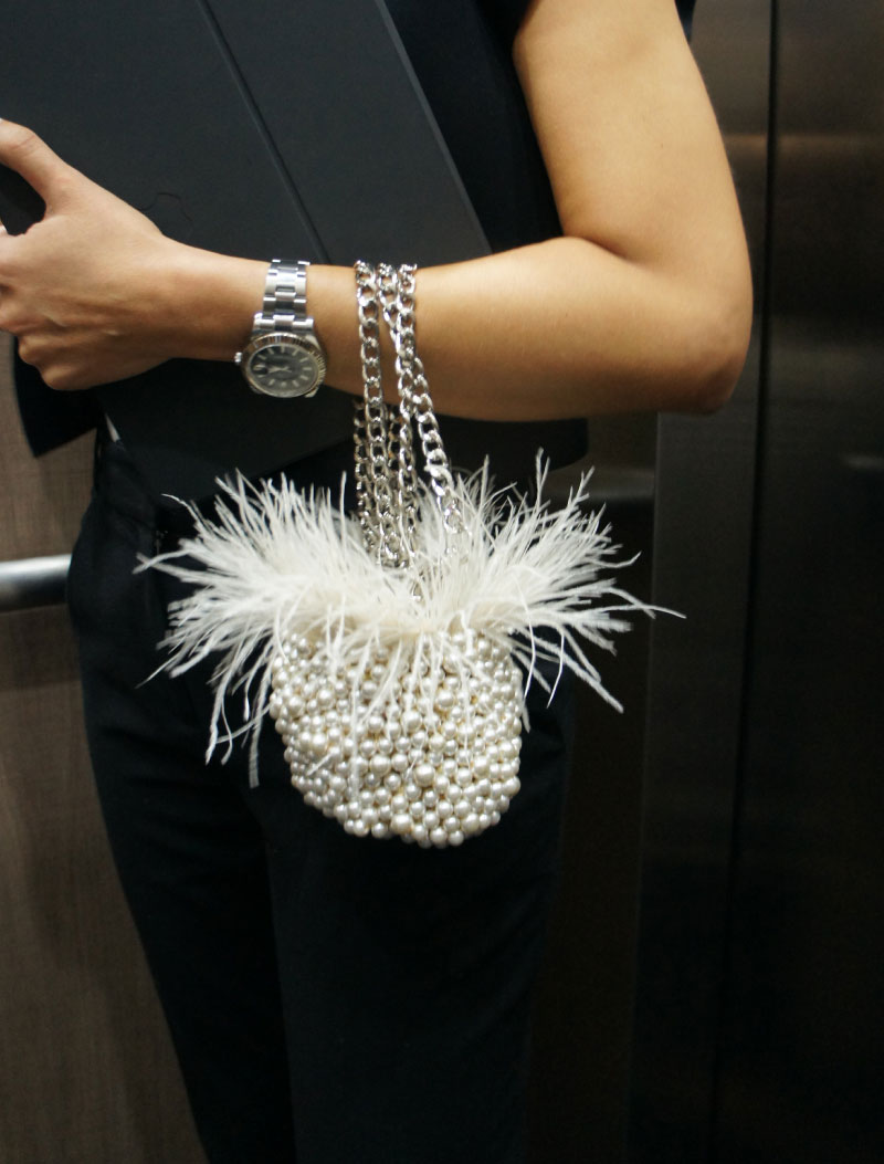 Cartera Crown Pearl White