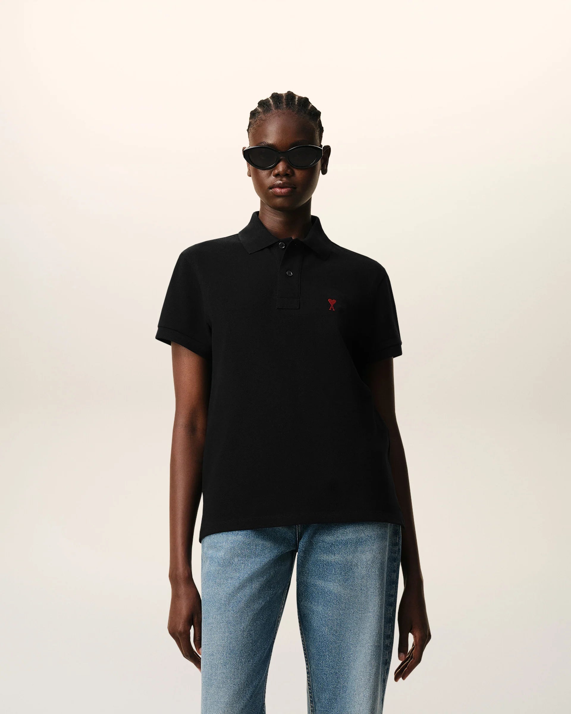 Polo De Algodón Negro Ami De Coeur Unisex