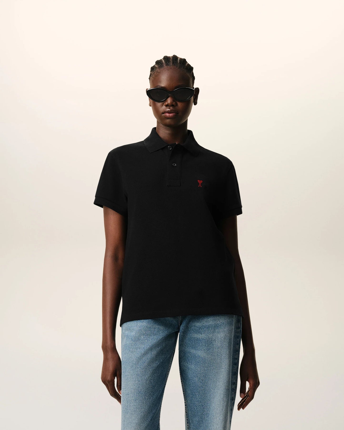 Polo De Algodón Negro Ami De Coeur Unisex