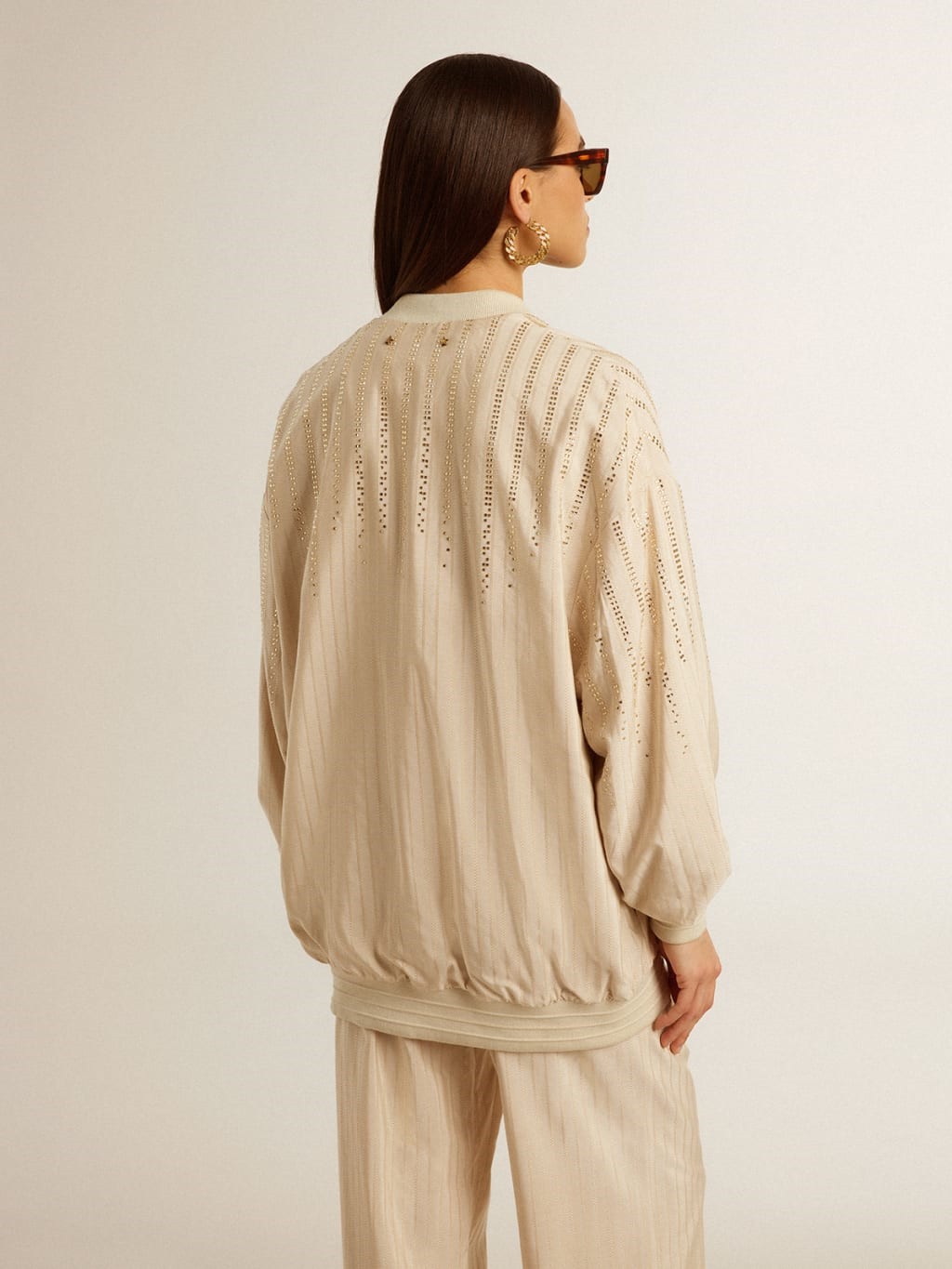 Cárdigan Golde Goose Journey Silkviscose Pinstripes Mujer