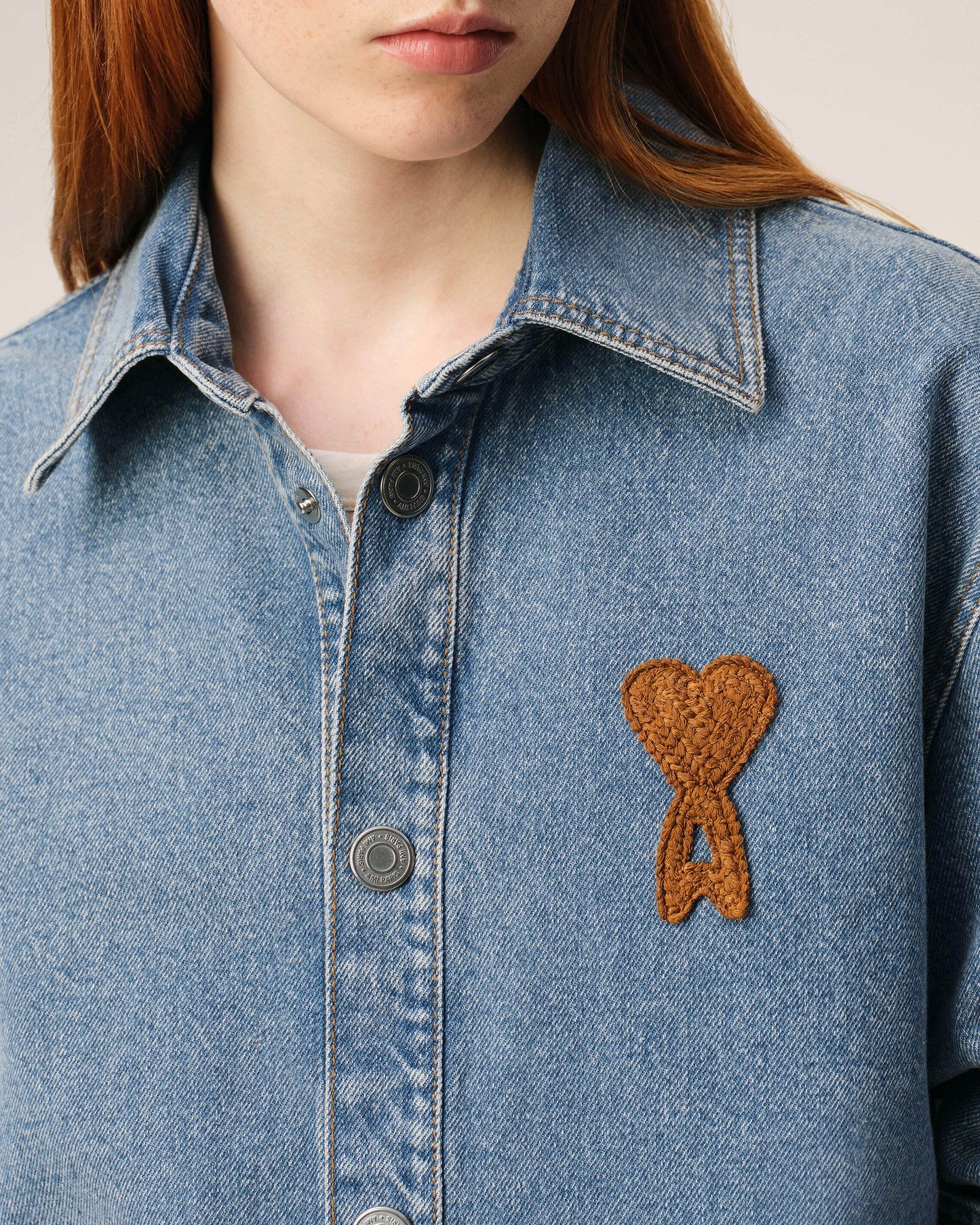 Sobrecamisa De Punto Azul De Algodón Ami De Coeur Unisex