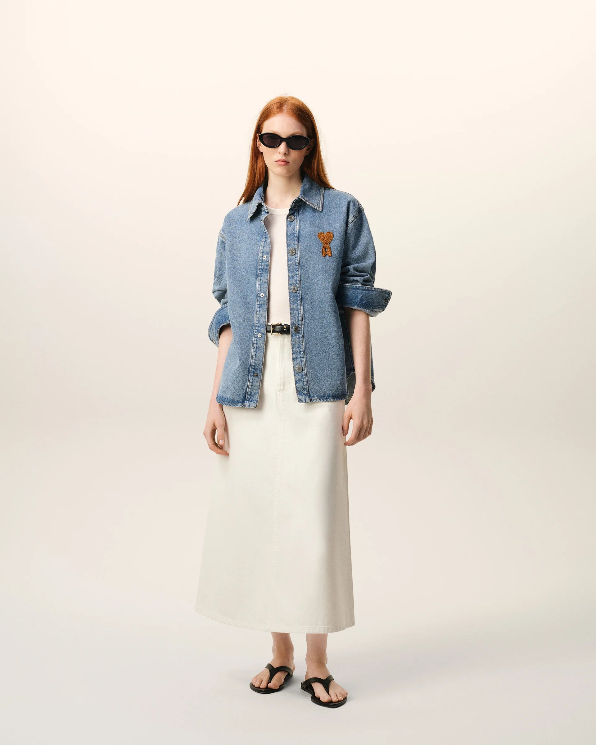 Sobrecamisa De Punto Azul De Algodón Ami De Coeur Unisex