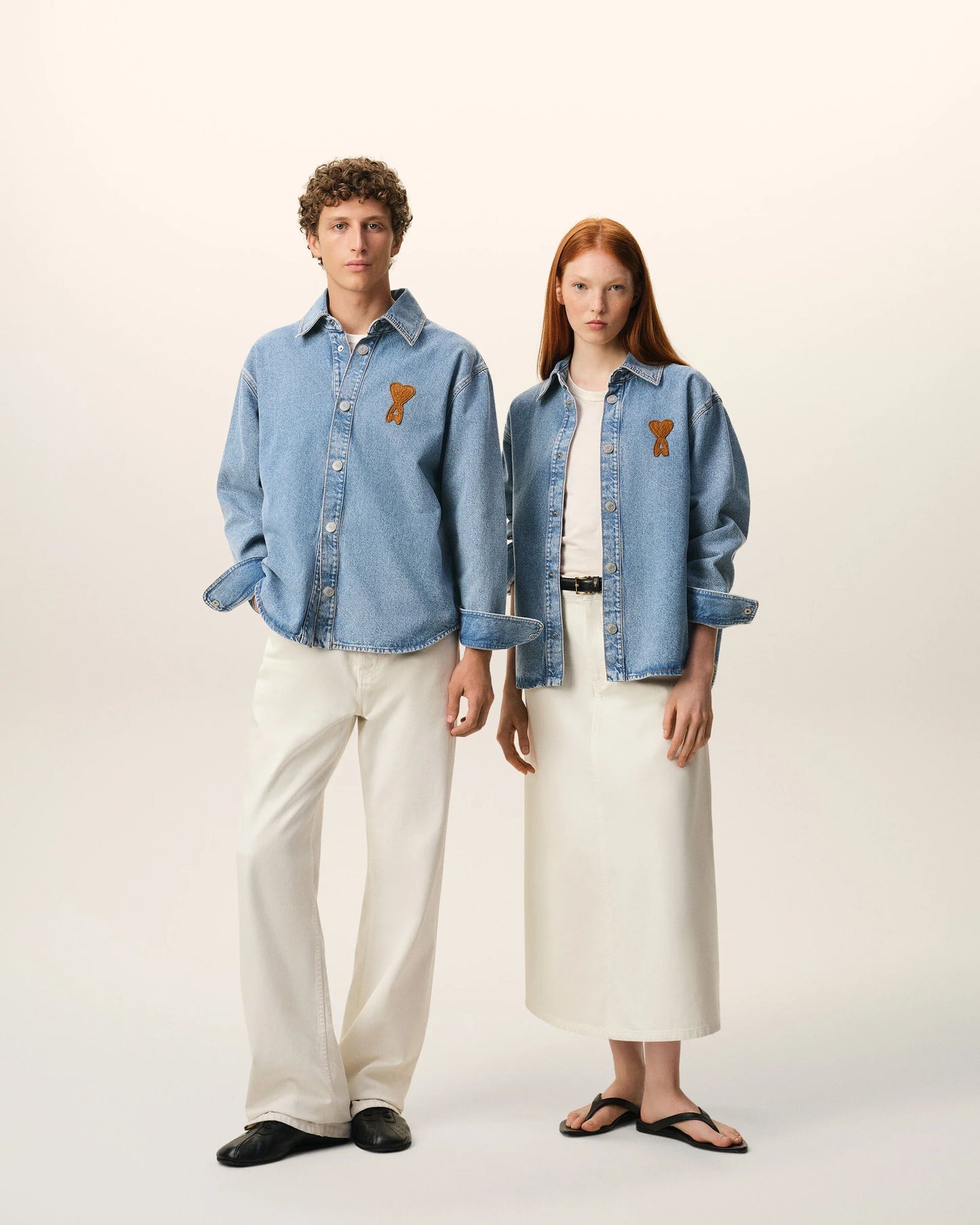 Sobrecamisa De Punto Azul De Algodón Ami De Coeur Unisex