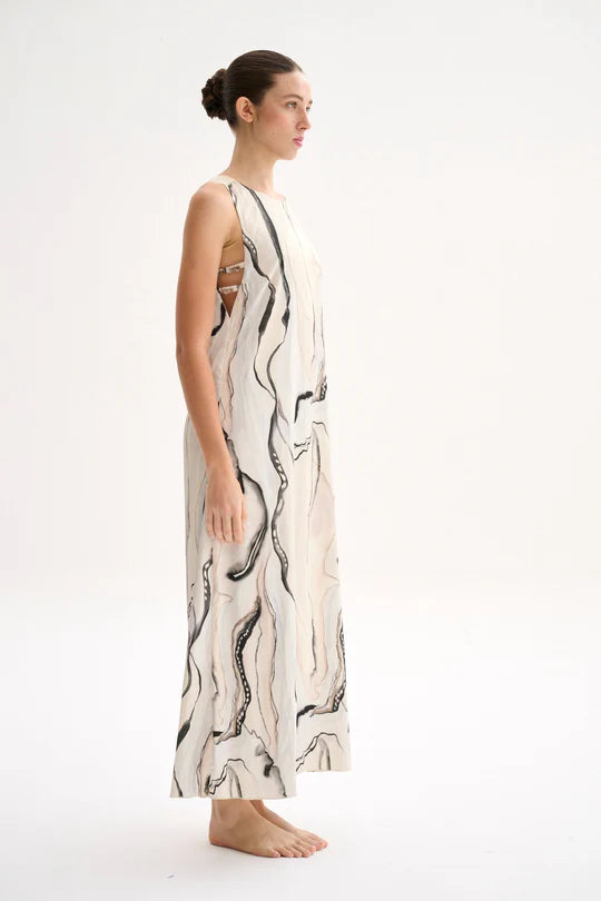 Maxi Vestido Marfil Print