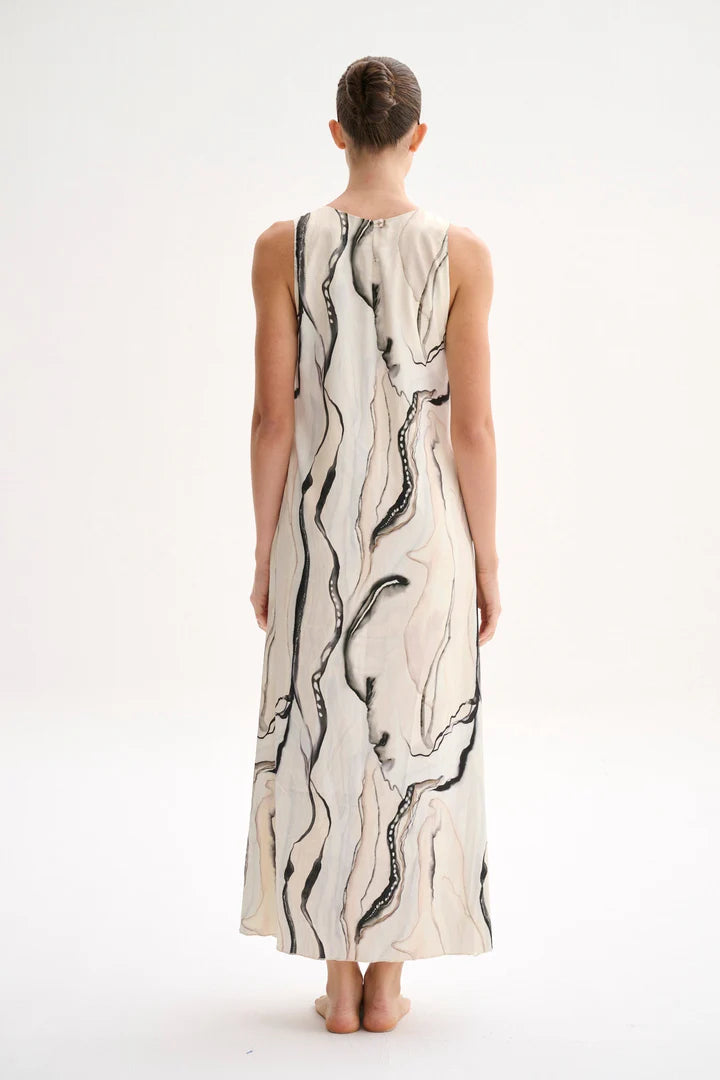 Maxi Vestido Marfil Print