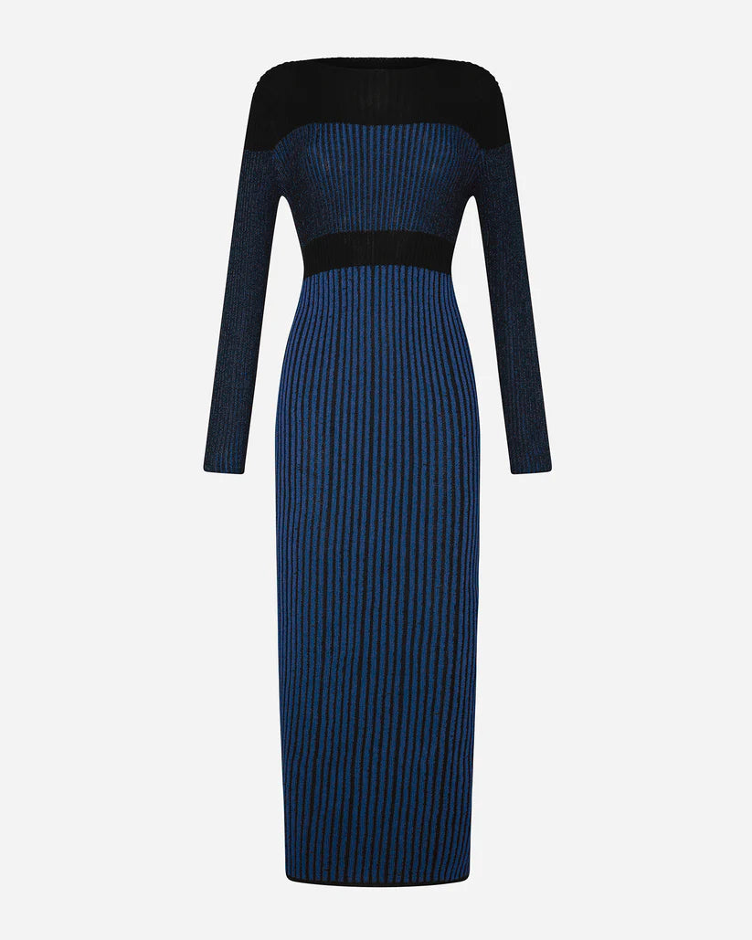Maxi Vestido Raaku Blue Black
