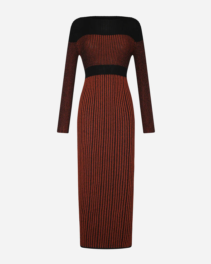 Maxi Vestido Raaku Brown Black