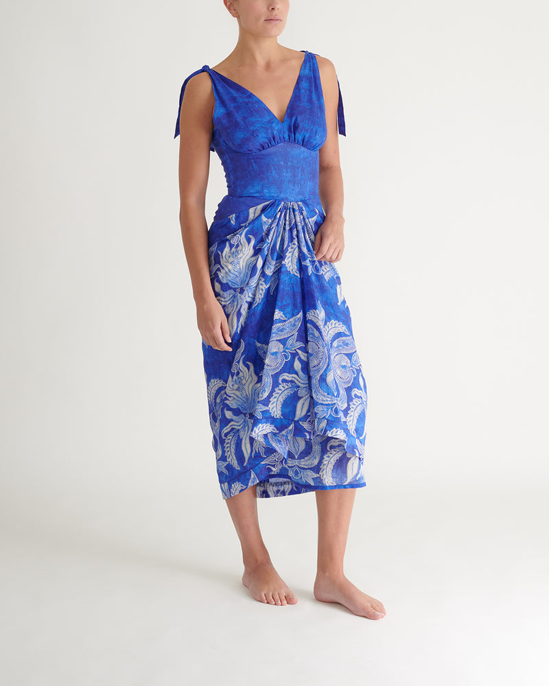 Midi Vestido Ramie Flores
