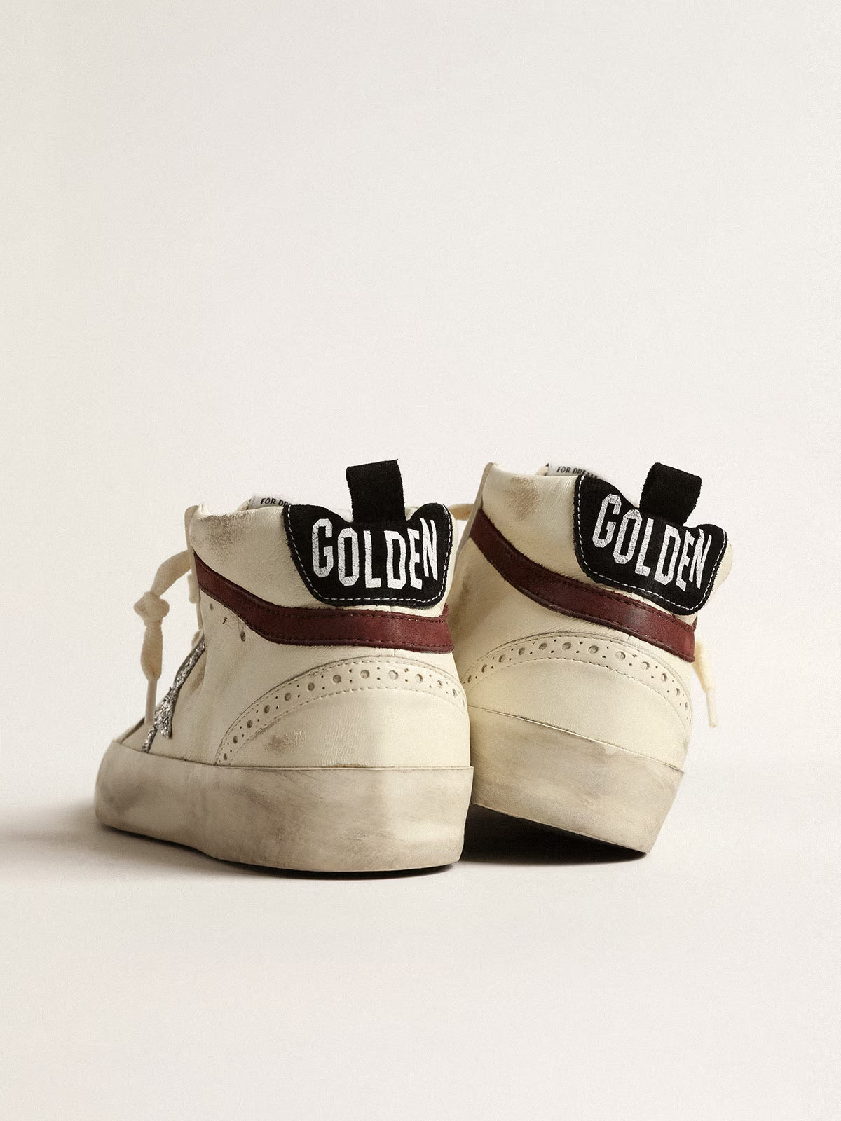 Zapatillas Golden Goose Mid Star Nappa Leather Glitter Star Suede Heel Mujer