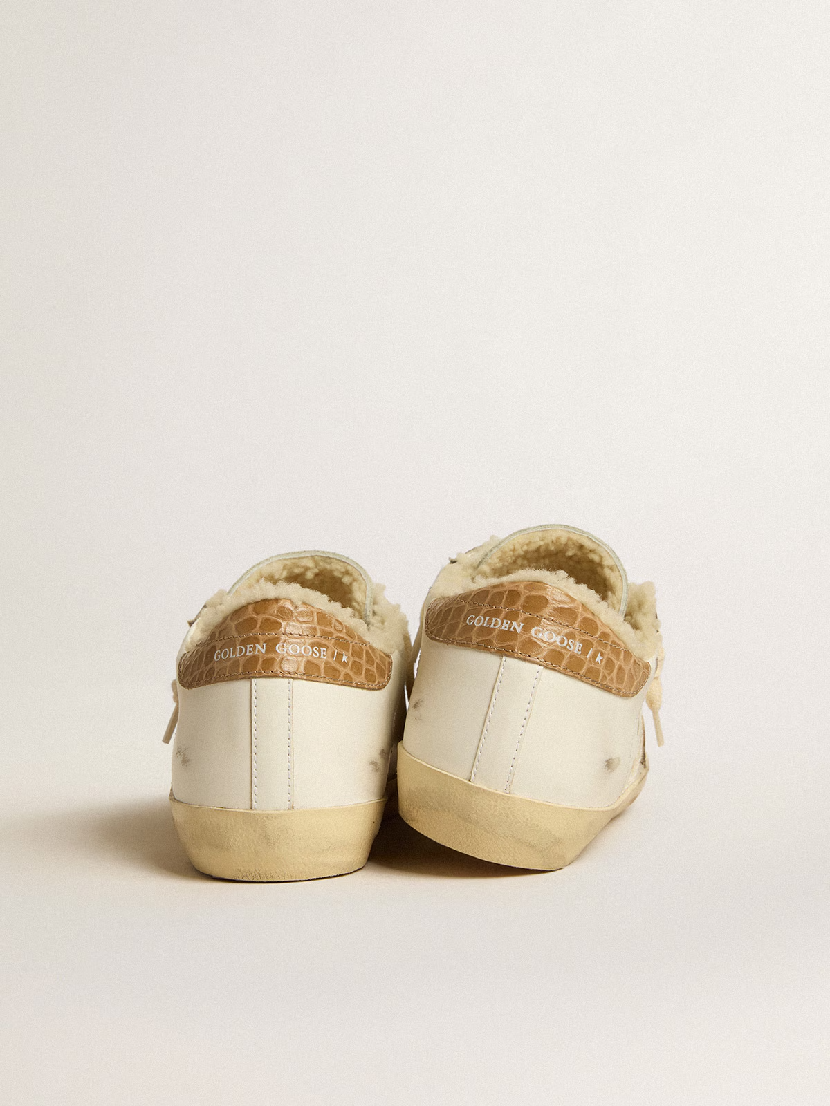 Zapatilla Golden Gosse Super Star Leather Cocco Printed Leather Heel Mujer