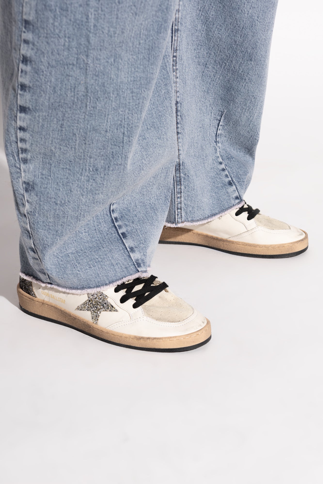 Zapatilla Golden Goose Ballstar Leather Glitter Star Heel Glitter Mujer