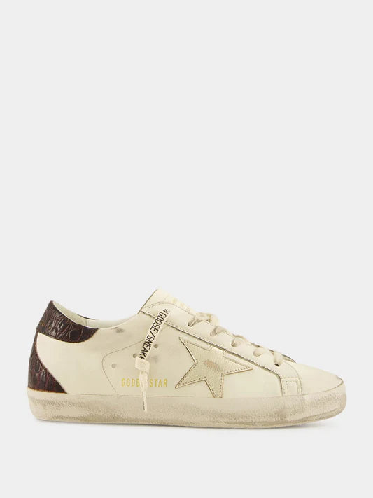 Zapatillas Golden Goose Super Star Leather Laminated Star Cocco Print Heel Mujer