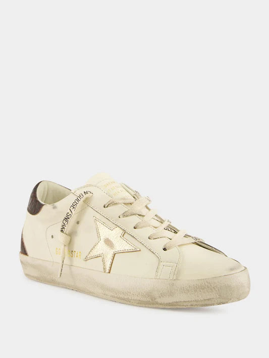 Zapatillas Golden Goose Super Star Leather Laminated Star Cocco Print Heel Mujer