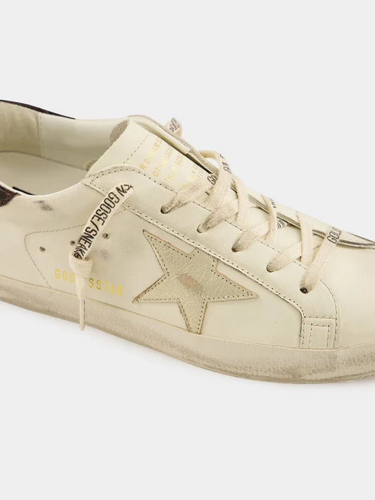 Zapatillas Golden Goose Super Star Leather Laminated Star Cocco Print Heel Mujer