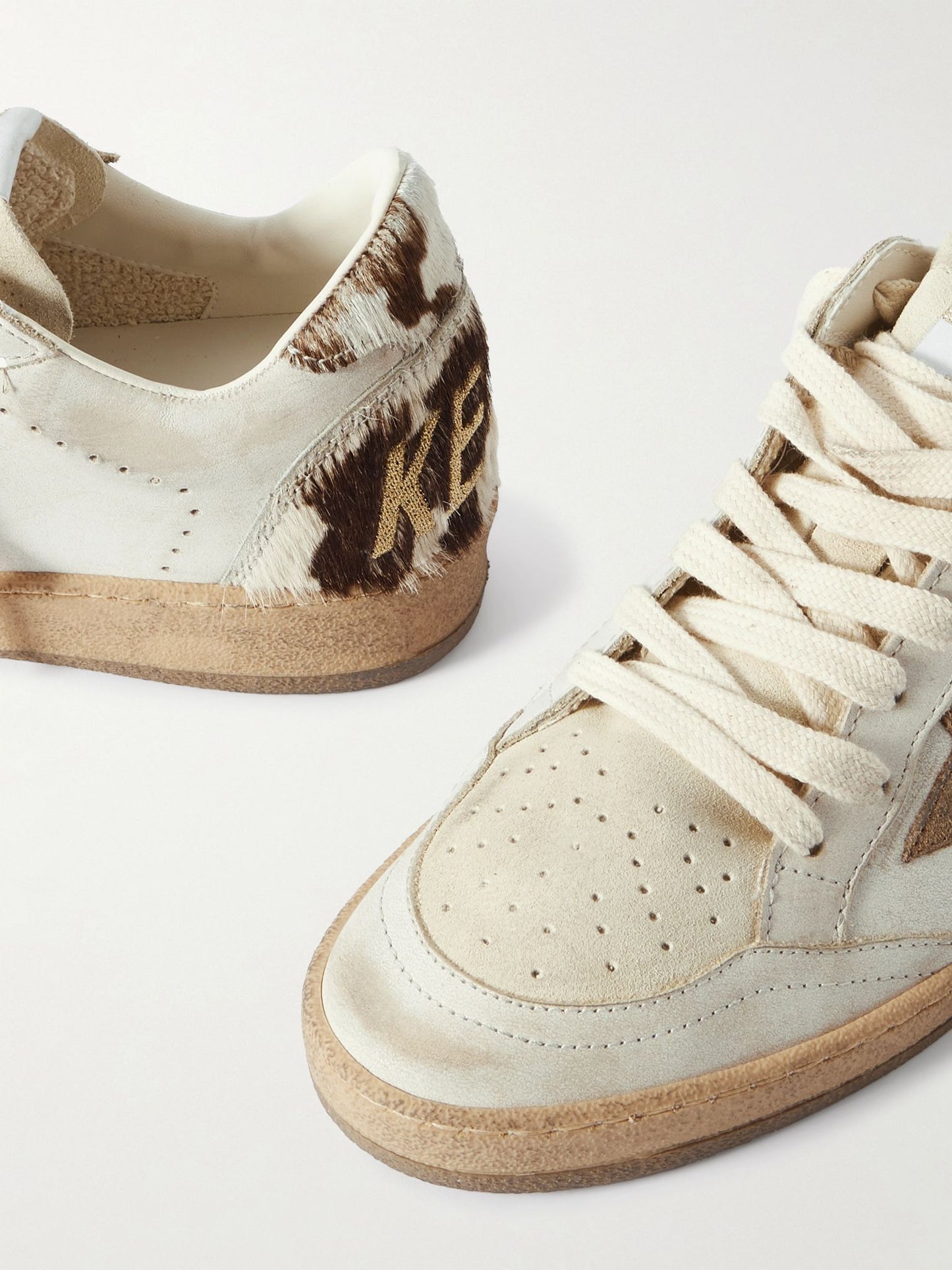Zapatillas Golden Goose Ballstar Suede Star Horsy Cow Printed Heel Mujer