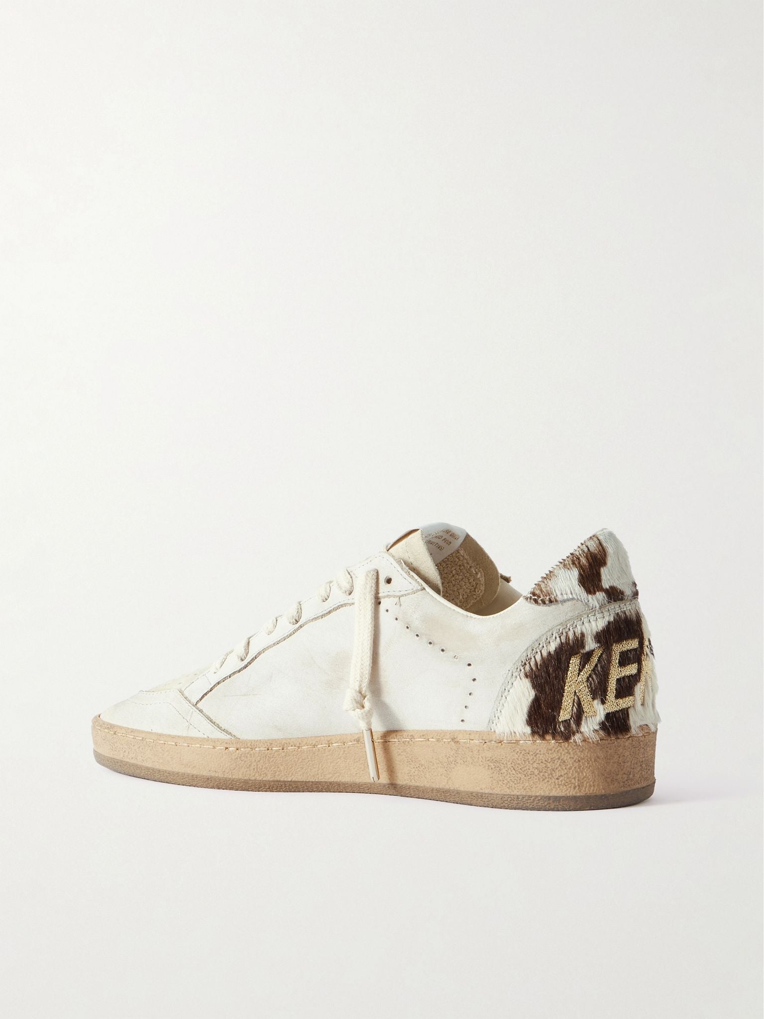 Zapatillas Golden Goose Ballstar Suede Star Horsy Cow Printed Heel Mujer
