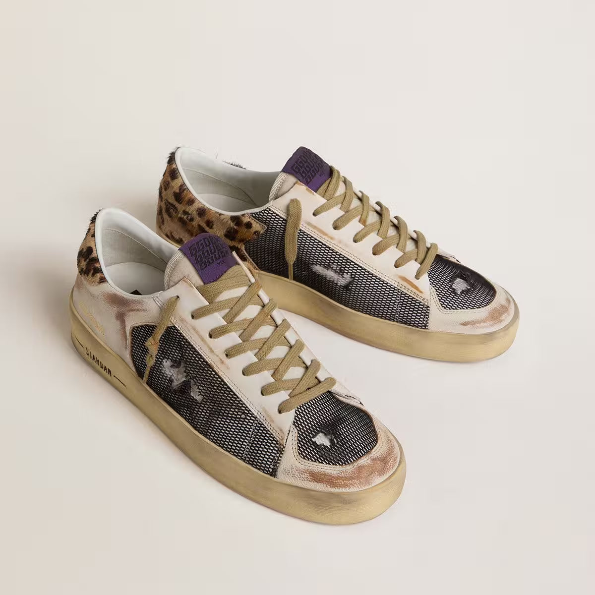 Zapatillas Golden Goose Stardan Nappa Leather Net Upper Horsy Heel Hombre