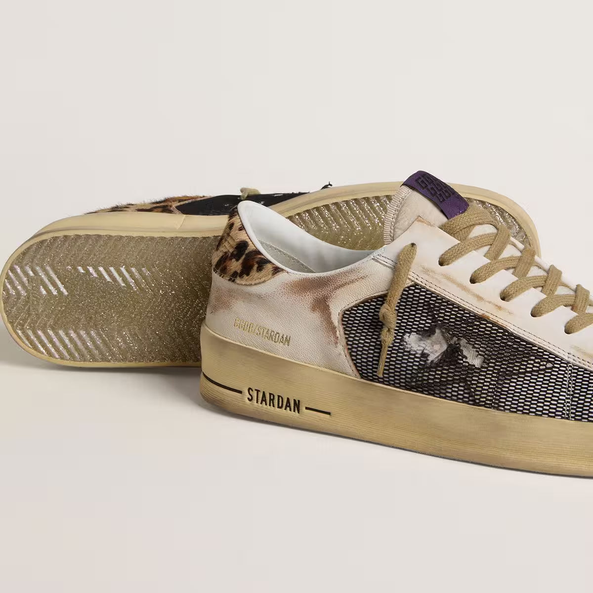 Zapatillas Golden Goose Stardan Nappa Leather Net Upper Horsy Heel Hombre