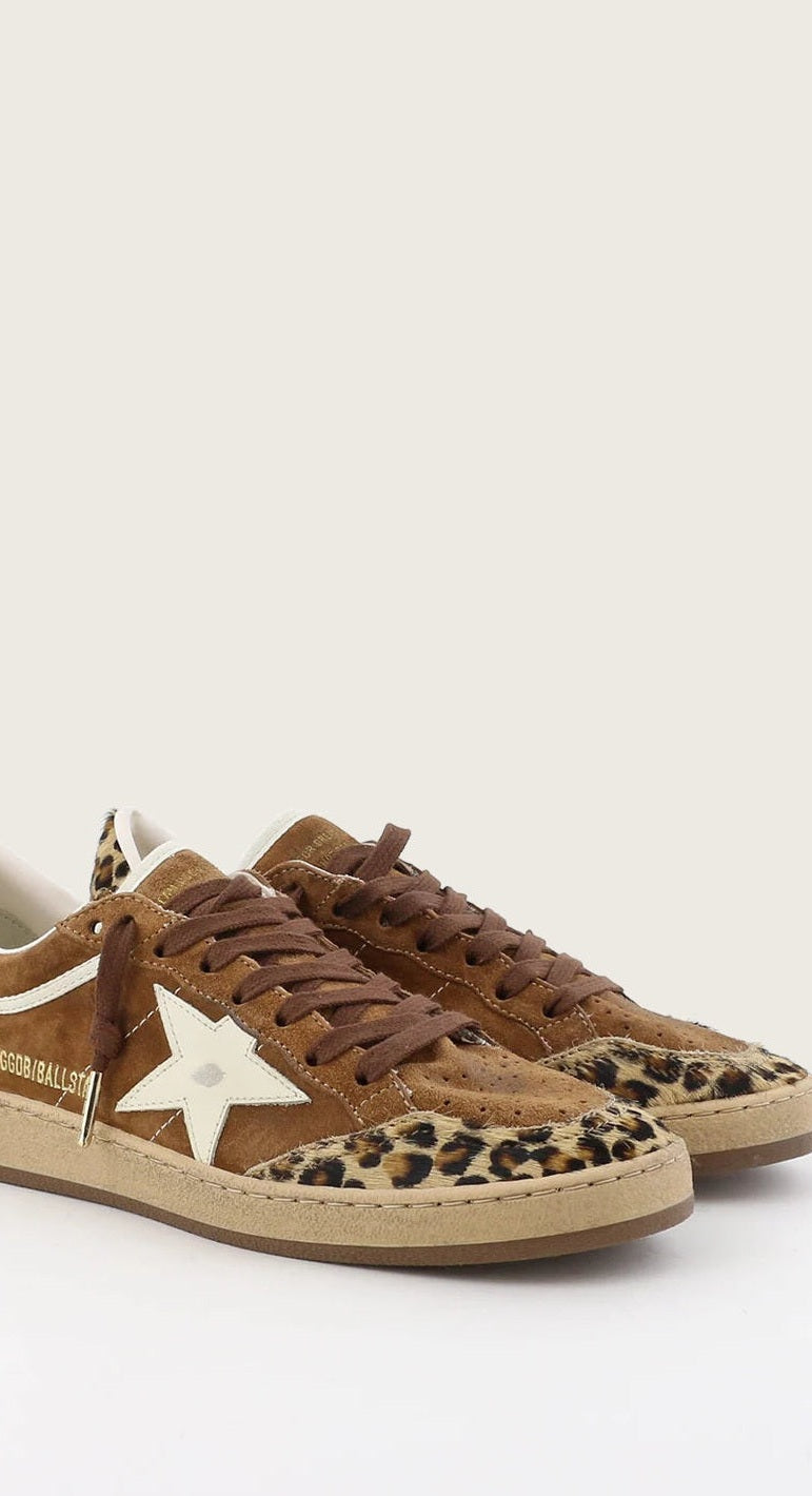 Zapatillas Golden Goose Ballstar Suede Horsy Toe And Heel Glitter Star Mujer