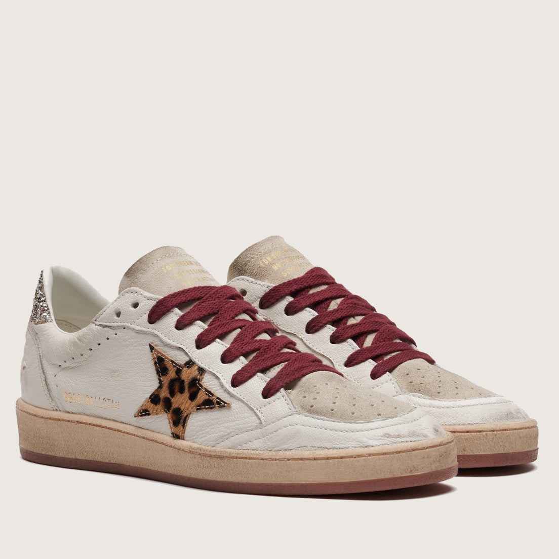 Zapatillas Golden Goose Ballstar Nappa Horsy Star Glitter Heel Mujer