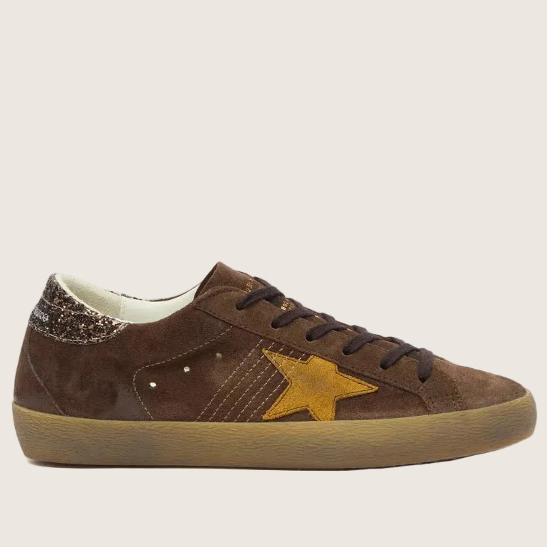 Zapatillas Golden Goose Superstar Suede Upper Toe Tongue Glit Mujer