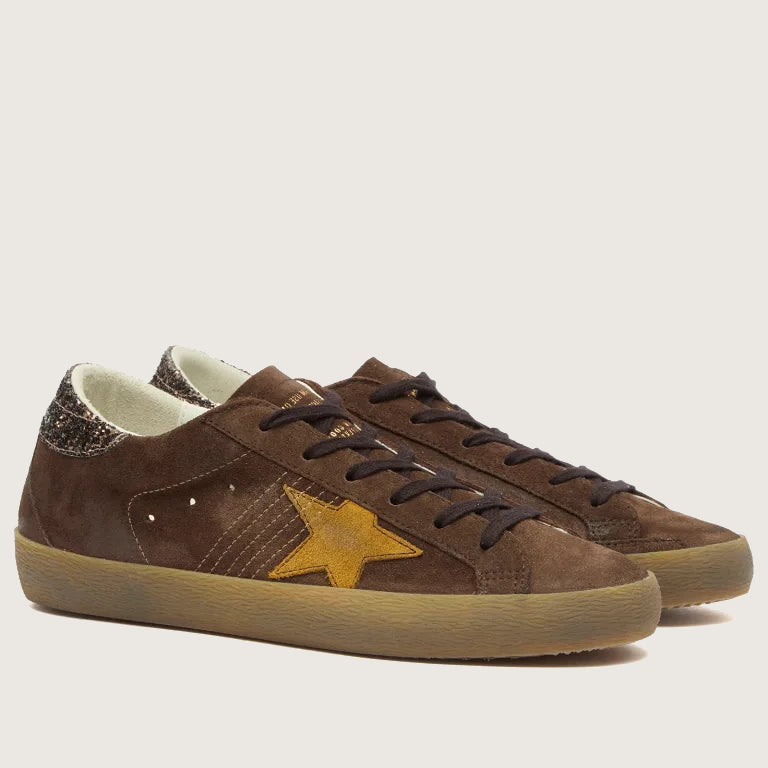 Zapatillas Golden Goose Superstar Suede Upper Toe Tongue Glit Mujer