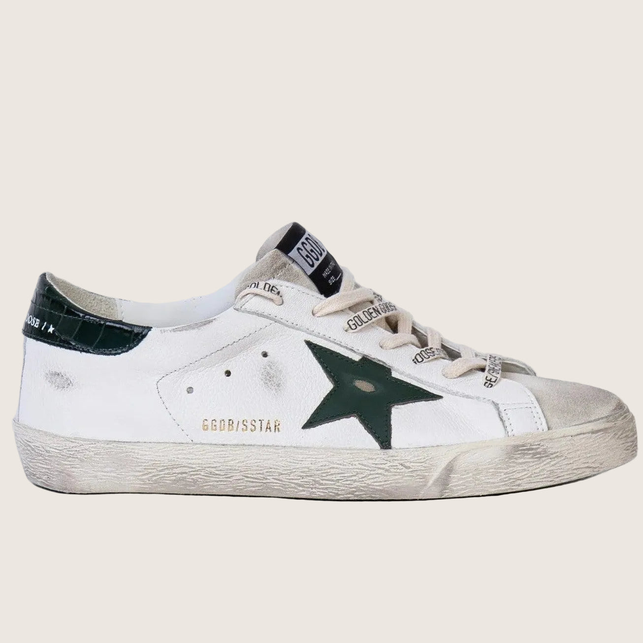 Zapatillas Golden Goose Super Star Leather Star Printed Leather Heel Hombre