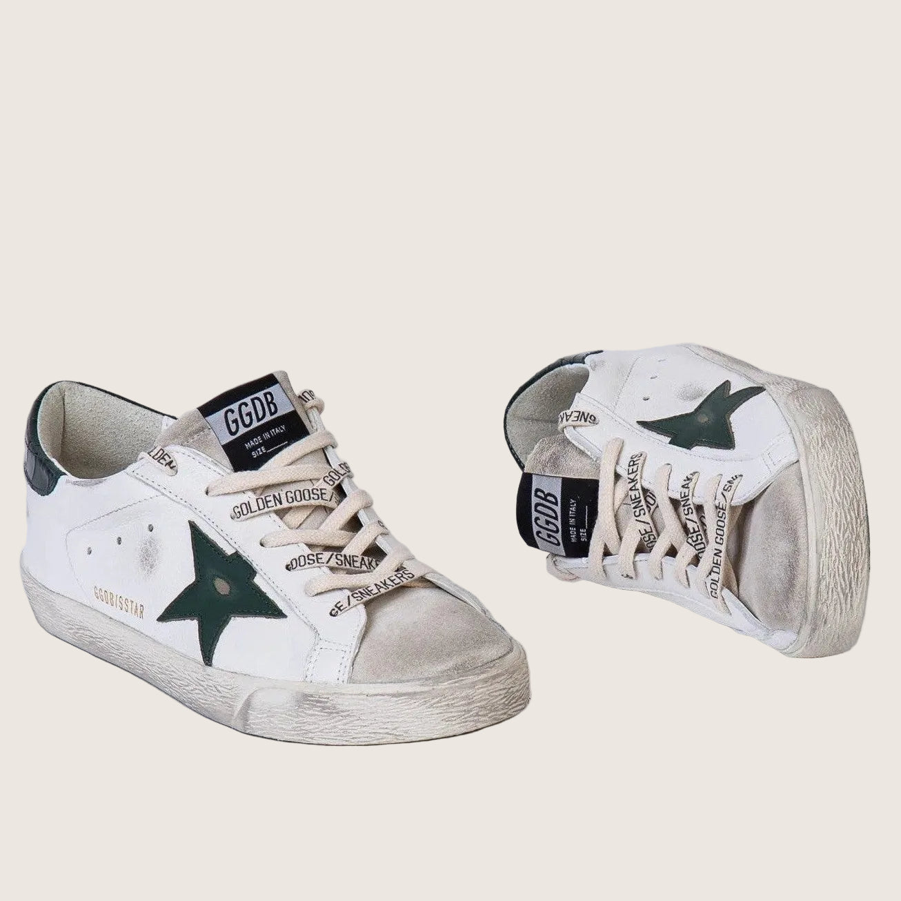 Zapatillas Golden Goose Super Star Leather Star Printed Leather Heel Hombre