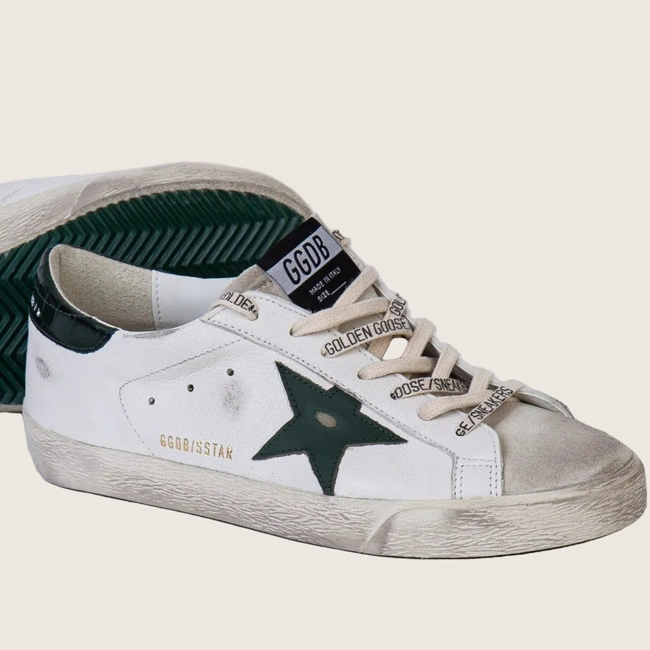 Zapatillas Golden Goose Super Star Leather Star Printed Leather Heel Hombre